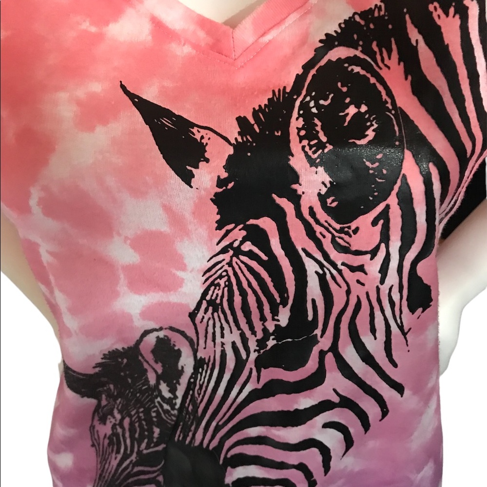 White Stag PINK/PURPLE Tie Dye top with Zebras SIZE XXL (20) - Picture 3 of 5